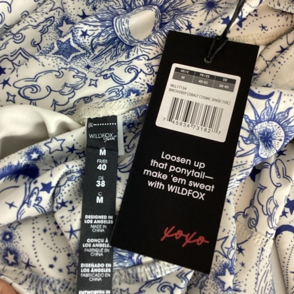 Wildfox Leggings Deep Cobalt Cosmic Sense Size M - Picture 6 of 7